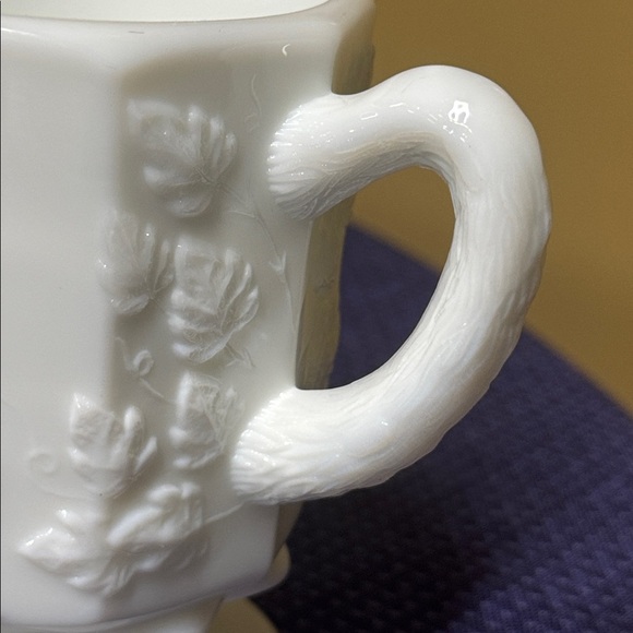 Westmoreland Milk Glass Creamer/pitcher Grape Design 5.25” tall - Picture 5 of 8